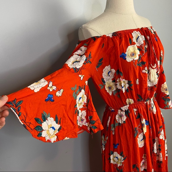 Isabela Boho Size 14 Maxi Off The Shoulder Dress - Picture 3 of 7